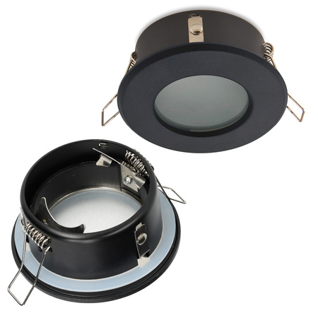 Halogénové zapustené bodové svietidlo GU10 na zapustenie čierne okrúhle Kobi