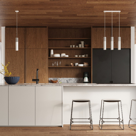 SPOT TUBA 3x GU10 Závesné svietidlo s povrchovou montážou Tubular White Grey Modern Borigio Sollux