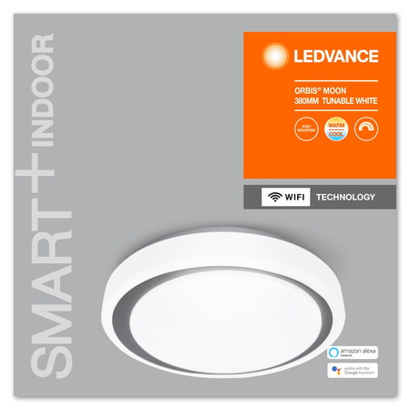 Plafond LED stropné svietidlo Povrchová montáž 26W 1500lm CCT Stmievateľné Okrúhla sivá SMART+ WiFi Moon Ledvance