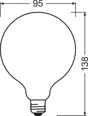 LED žiarovka Sphere E27 G95 11W = 100W 1521lm 4000K neutrálna biela 300° CRI90 Stmievateľná Ledvance