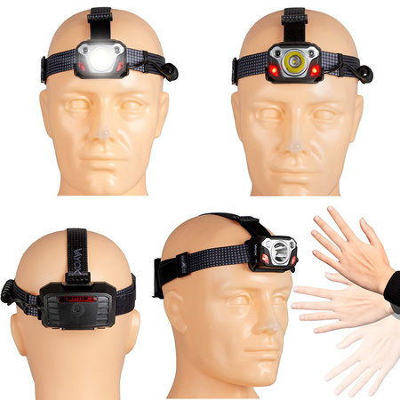 LED dobíjacia čelová baterka 1200 lm SST40 + senzor pohybu IP44 6 prevádzkových režimov VA0103 Vayox