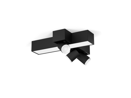 LED reflektorové stropné svietidlo 37,6 W 2960 lm IP20 Biela a farebná atmosféra RGB + TW Black Smart SMART Zigbee Bluetooth Centris Philips HUE