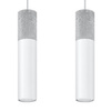 Stropné závesné svietidlo 2x GU10 Tubular White Grey Modern Borigio Sollux