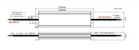 LED zdroj ADWS-300-12 ADLER 12V 300W 25A HERMETIC