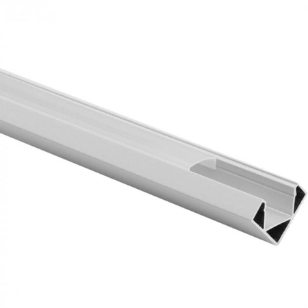 Hliníkový rohový LED profil povrchová montáž biely 2 m s matným difúzorom pre LED pásy + koncové krytky séria Ecolight R