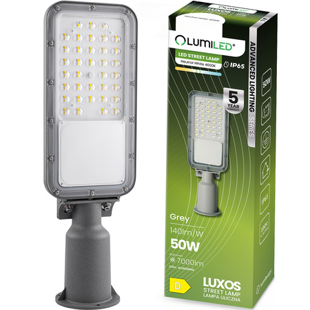 LED LUXOS Priemyselné pouličné svietidlo 50W 7000lm 4000K IP65 Pokročilé osvetlenie série LUMILED