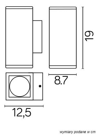 Vonkajšia záhradná lampa fasádna LED nástenná lampa Adela Midi M1460 DG GU10 Su-Ma