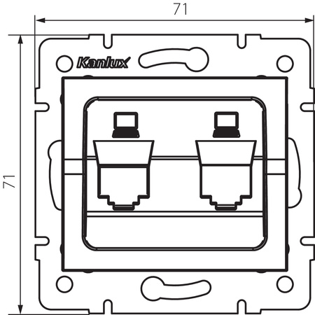 Adaptér internetovej zásuvky RJ45 štvorcový biely LOGI Kanlux