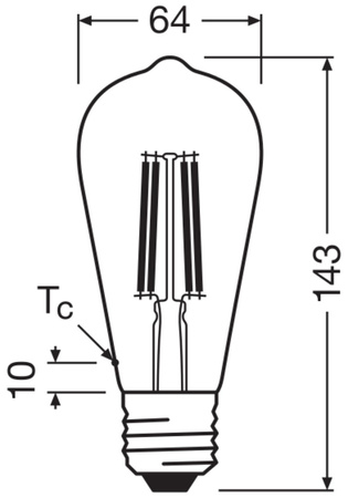 LED žiarovka ST64 E27 2,2W = 40W 470lm 2700K teplá biela 330° vlákno CLASSIC ENERGY EFFICIENCY Osram