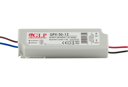 LED NAPÁJACÍ ZDROJ 24V 48W 2A GPV-50-24 GLP IP67 HERMETICKÝ