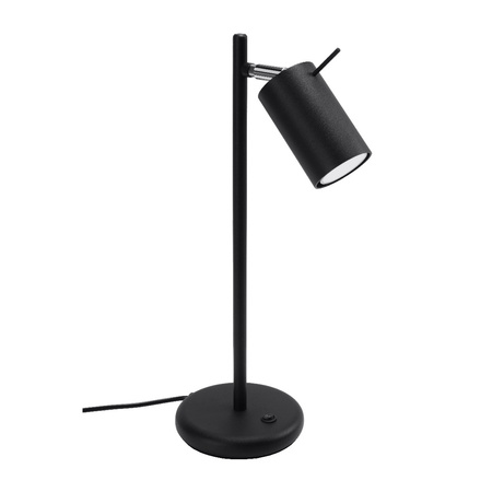 Stolová stojaca nočná lampa GU10 Tubular Black Moderný prstenec Sollux