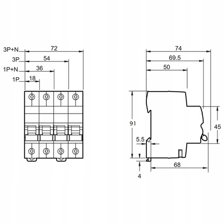 Nadprúdový istič Poistka C10A 2P Schneider