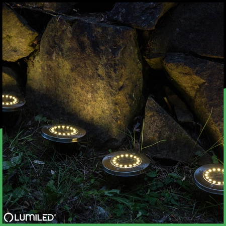 Sada 6x HELIS LED solárnych záhradných svietidiel s pohonom 4000K IP44 LUMILED