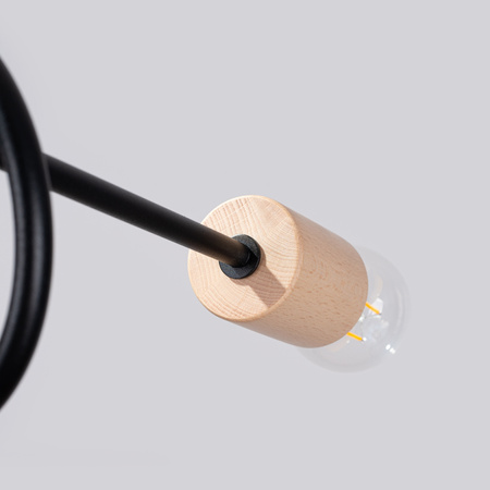 Luster Stropné svietidlo Spider Pendant 5x E27 Prírodné drevo Black Ember Peach Puff SL.1478 Sollux