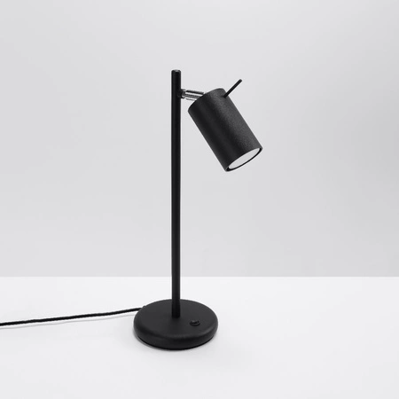 Stolová stojaca nočná lampa GU10 Tubular Black Moderný prstenec Sollux