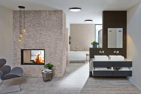 LED stropné svietidlo na povrchovú montáž do kúpeľne 13W 4000K IP44 so senzorom pohybu ZOE LX Black 30cm