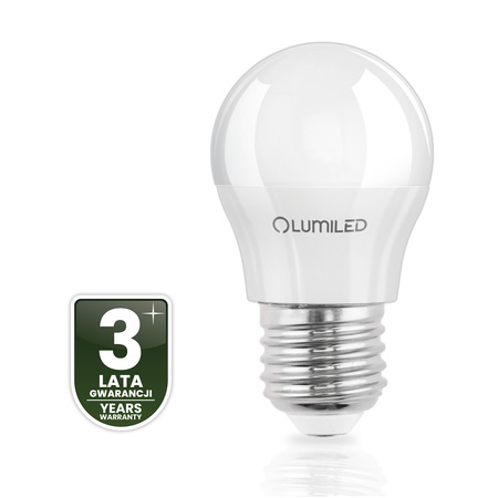 LED žiarovka E27 guľka P45 2,5W = 25W 249lm 3000K teplá biela 180° LUMILED
