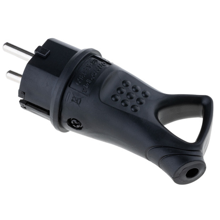 Gumová zástrčka 16A 230V IP44 hermetická s rukoväťou