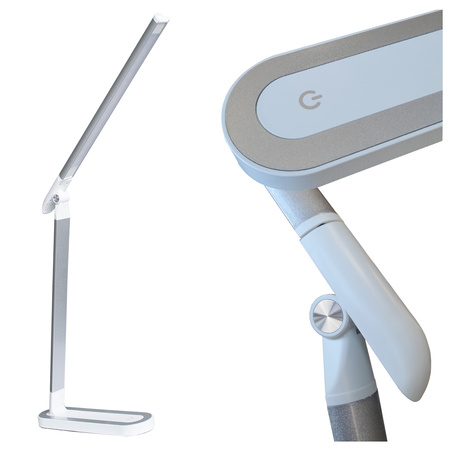 Stolná LED lampa 7W 400lm 4000lm, neutrálna biela 120° biela strieborná stmievateľná Madera Sanico Goldlux