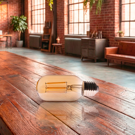 LED žiarovka E27 T45 4W = 40W 470LM 2000K teplá biela 360° Filament Amber LUMILED