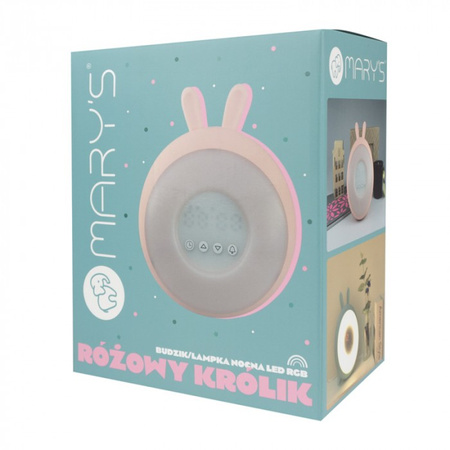 Detské nočné svetlo LED elektronický budík 3,1W 3000K teplá biela + viacfarebné RGB ružové MARY'S KING