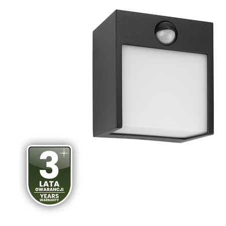 Záhradné nástenné svietidlo LED Vonkajšie nástenné svietidlo PIR IP54 12W 3000K RUBUS LUMILED