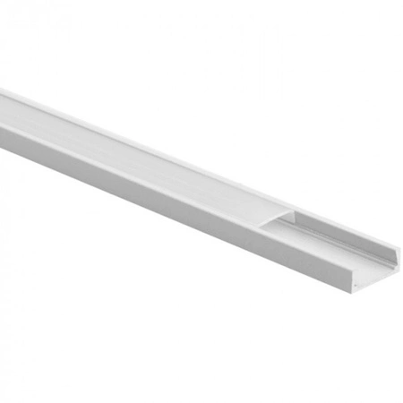 Hliníkový povrchový profil LED biely 2 m s matným difúzorom pre LED pásy + koncové krytky Ecolight série N
