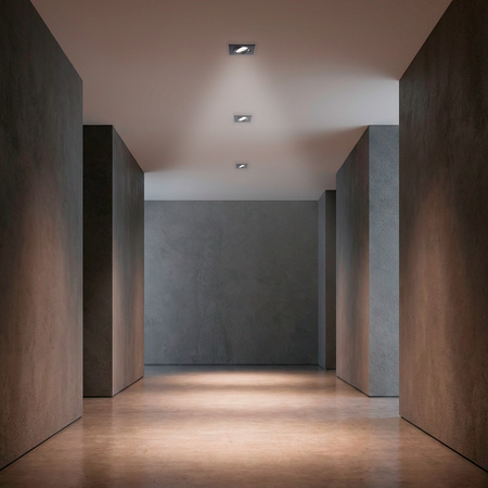 Svietidlo HALOGEN na zapustenú montáž Pohyblivé štvorcové svietidlo PICTOR Black Sheet MR16 GU10