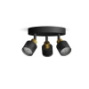 Reflektorové stropné svietidlo 3x GU10 čierno-meď Niall Philips