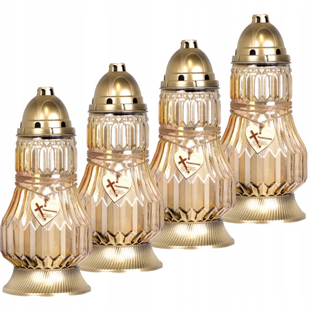 4x Sklenená sviečka Nezabudneme na príspevok na 72 hodín po celý rok 35cm