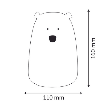 Dekoratívna lampa 0,8 W 3000K RGBW biela stmievateľná Medvedík Sanico Goldlux