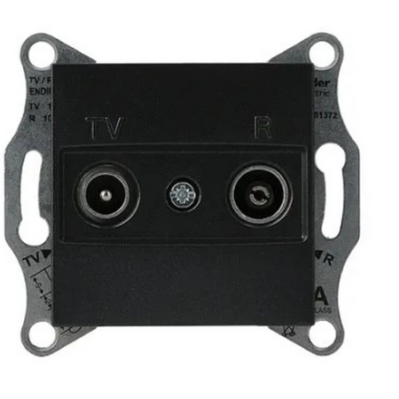 Zásuvka s jedným anténnym vývodom RTV 1dB bez rámu Asfora Antracit