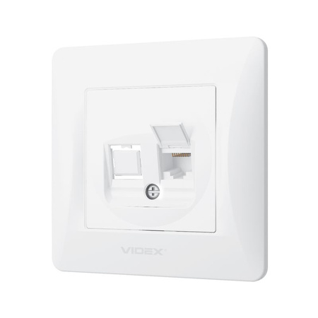 Jednoduchá počítačová zásuvka RJ45 pod omietku biela BINERA VIDEX