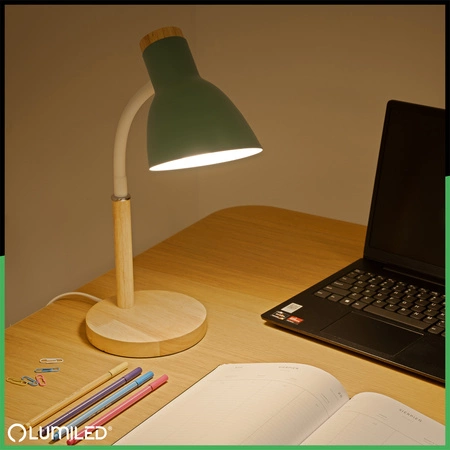 Stolná lampa Školský kresliaci stôl Dekoratívna E27 NIKO Zelená Lumiled