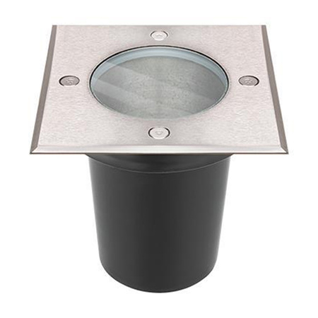 Podlahová LED GU10 štvorcová IP67 230V 11cm čierna strieborná Masterled