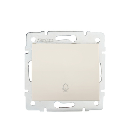 Spínač NO pre zvonček 10A Štvorcový béžový LOGI Kanlux