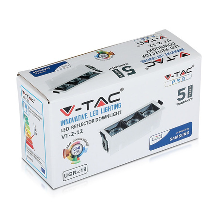 LED Spot 12W 2700K Fixed SMD SAMSUNG CHIP Obdĺžnikové svietidlo VT-2-12 V-TAC