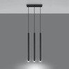Závesné stropné svietidlo Tuba 3x G9 Tubular Hanging Black Moderné svietidlo Sollux