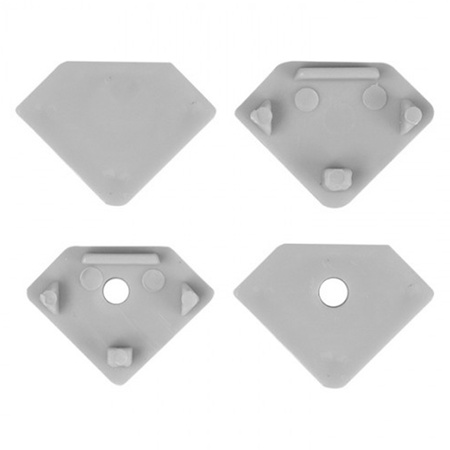 LED rohový hliníkový profil eloxovaný 2 m s matným difúzorom pre LED pásy + koncovky Ecolight série R