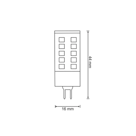 LED žiarovkapäticou G4 3W 260lm 6500K studená biela 270° Sanico Goldlux