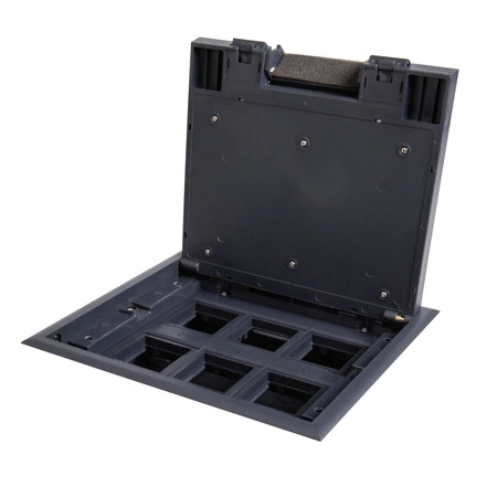 Podlahová krabica pre elektrickú zásuvku štvorcová antracitová BIURO+ Kanlux