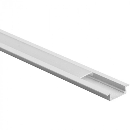 Hliníkový zapustený LED profil biely 2 m s tienidlom z mliečneho skla pre LED pásy + krytky Ecolight série P