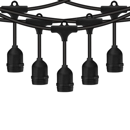 Záhradná vonkajšia svetelná reťaz Girland 20m 20x žiarovky E27 SMOKEY 6W 2200K MALUS Lumiled