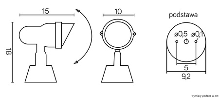 Prit TO 3446 GU10 18cm Su-Ma Vonkajšie stojace záhradné svietidlo s reflektorom