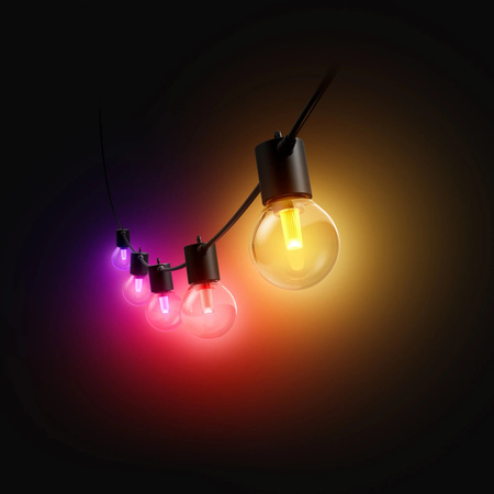 Vonkajšia záhradná girlanda 7 m IP65 10LED RGB SMART Bluetooth ZigBee Biela a farebná atmosféra Festavia Philips HUE