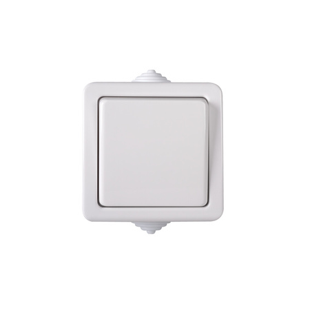 Jednopólový reverzibilný spínač 10A Square White TEKNO Kanlux