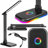 Stolná stolná lampa Nastaviteľná LED 12W 960lm 3000-4000-6500K CCT RGB Nabíjateľné školské nočné svetlo Stmievateľné zapnutie/vypnutie čierna Alma Masterled