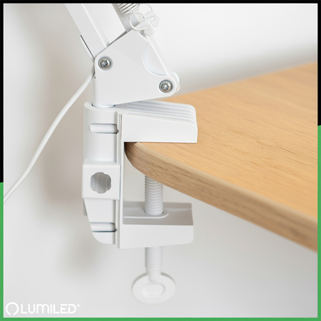 Držiak stolnej lampy Stolný klip Klip biely Lumiled