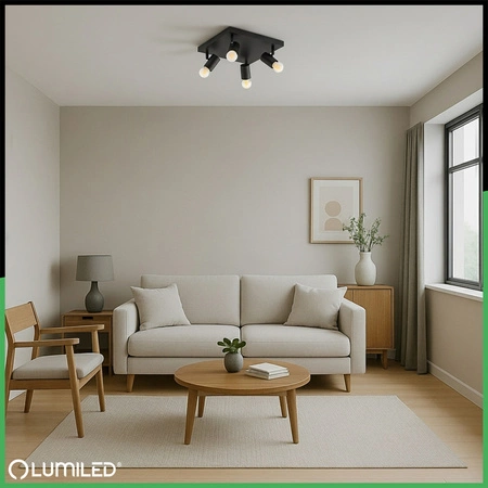 Stropné svietidlo Plafond SPOT TUBA Reflektor Halogénové svietidlo 4x E27 GLASA LUMILED