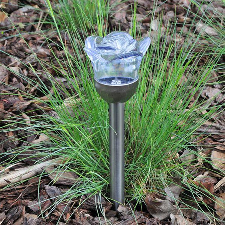 LED záhradné svietidlo Solárna ruža poháňaná studenou bielou + RGB IP44